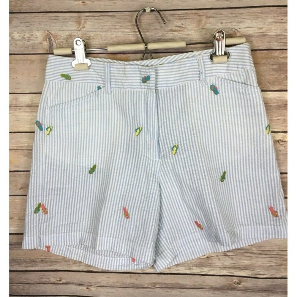 Tahiti Reef Club Size 4 Shorts Embroidered Flip Flop Print